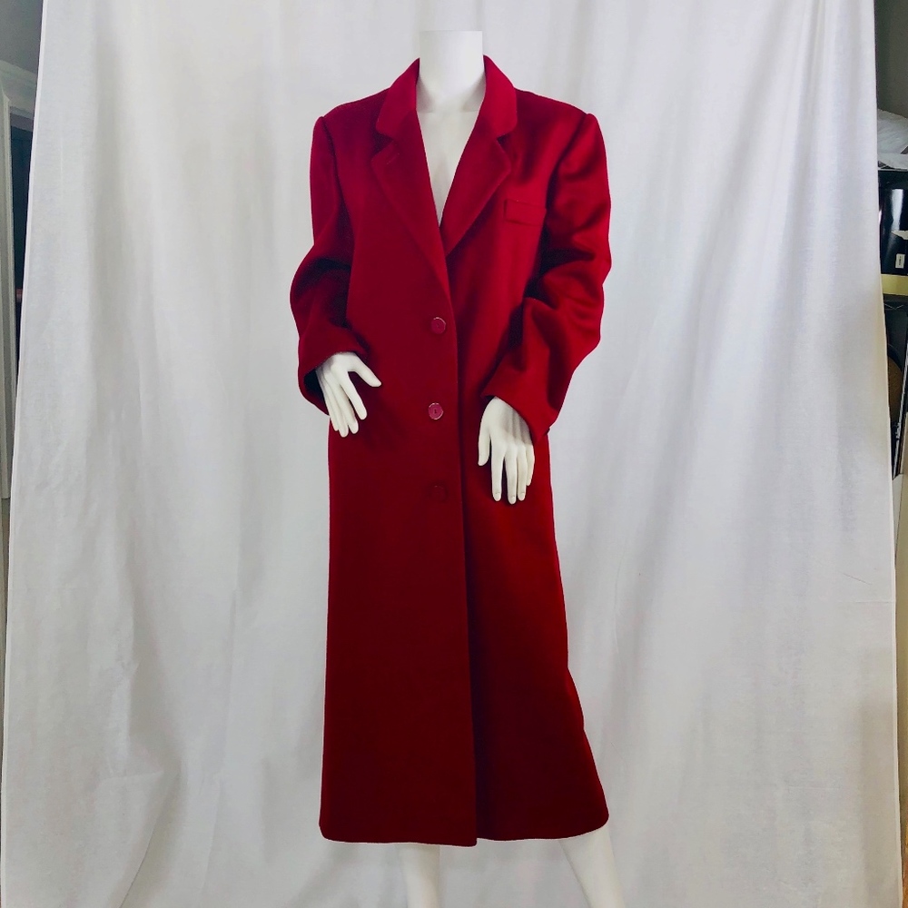 Royal Red Ladies Wool Maxi Coat